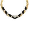 Vintage  necklace in yellow gold, onyx and diamonds - 00pp thumbnail