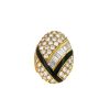 Vintage   1980's ring in yellow gold, onyx and diamonds - 360 thumbnail