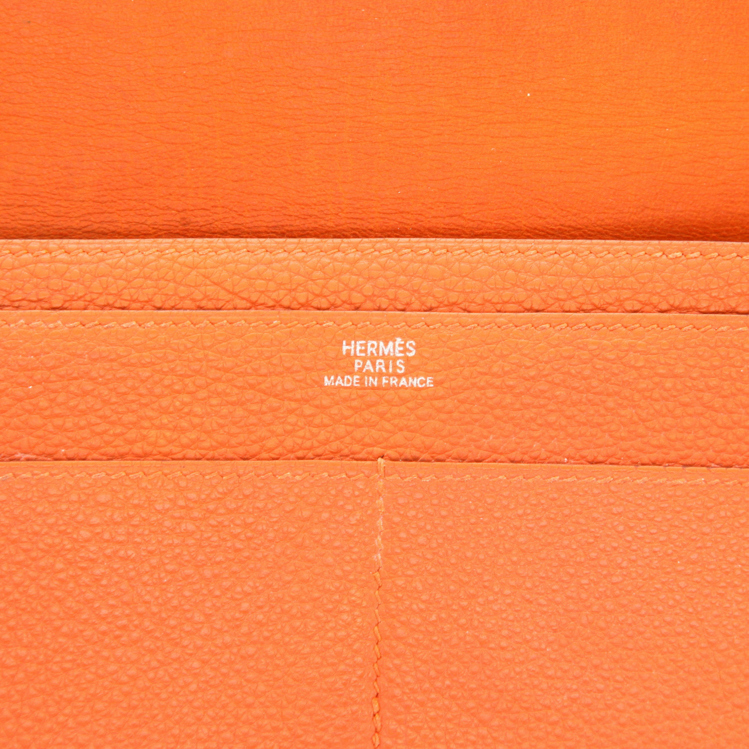 Portefeuille Hermès  Dogon en cuir togo orange - Detail D2