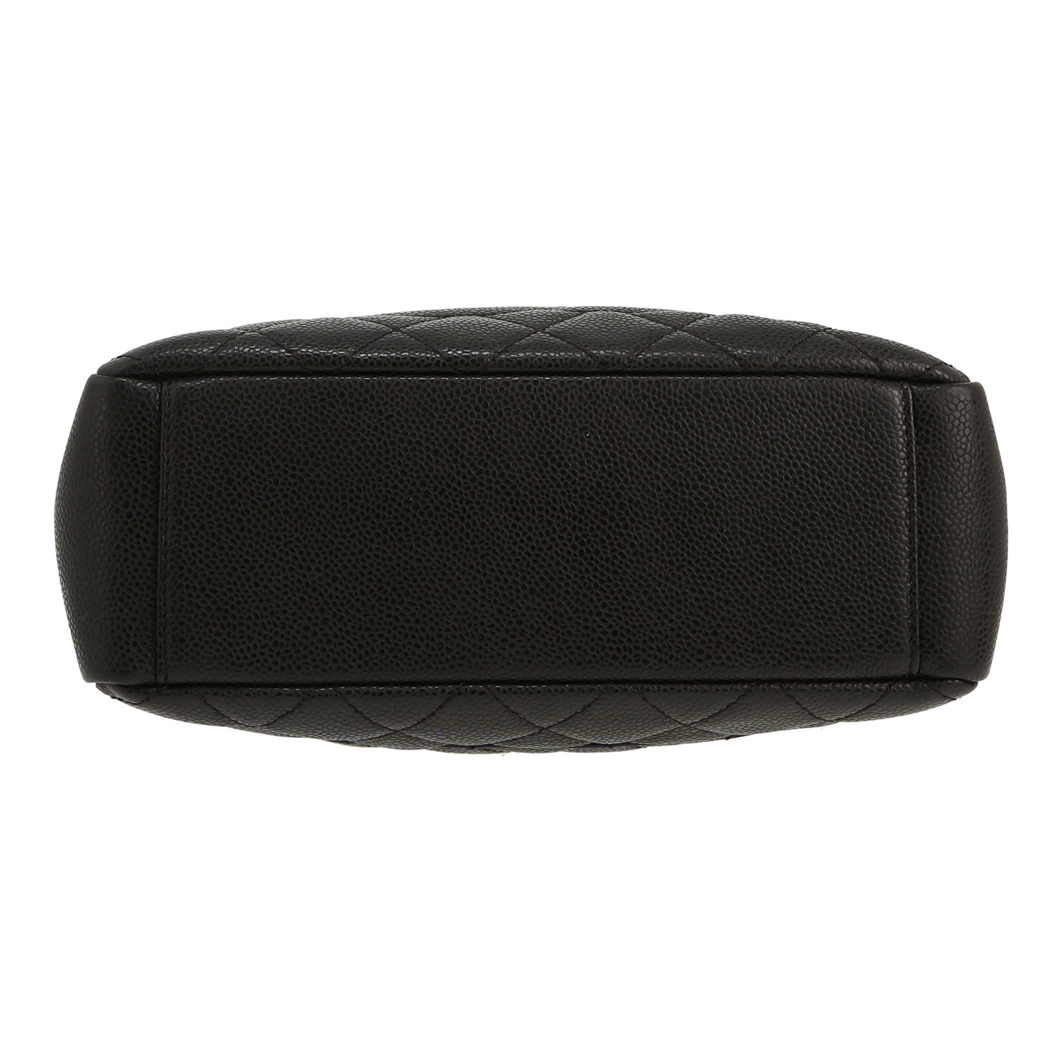 Bolso para llevar al hombro o en la mano Chanel  Shopping GST modelo pequeño  en cuero granulado acolchado negro - Detail D1