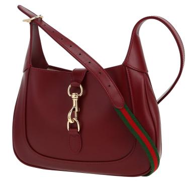 Bolso de mano Gucci  Jackie 1961 modelo mediano  en cuero color burdeos