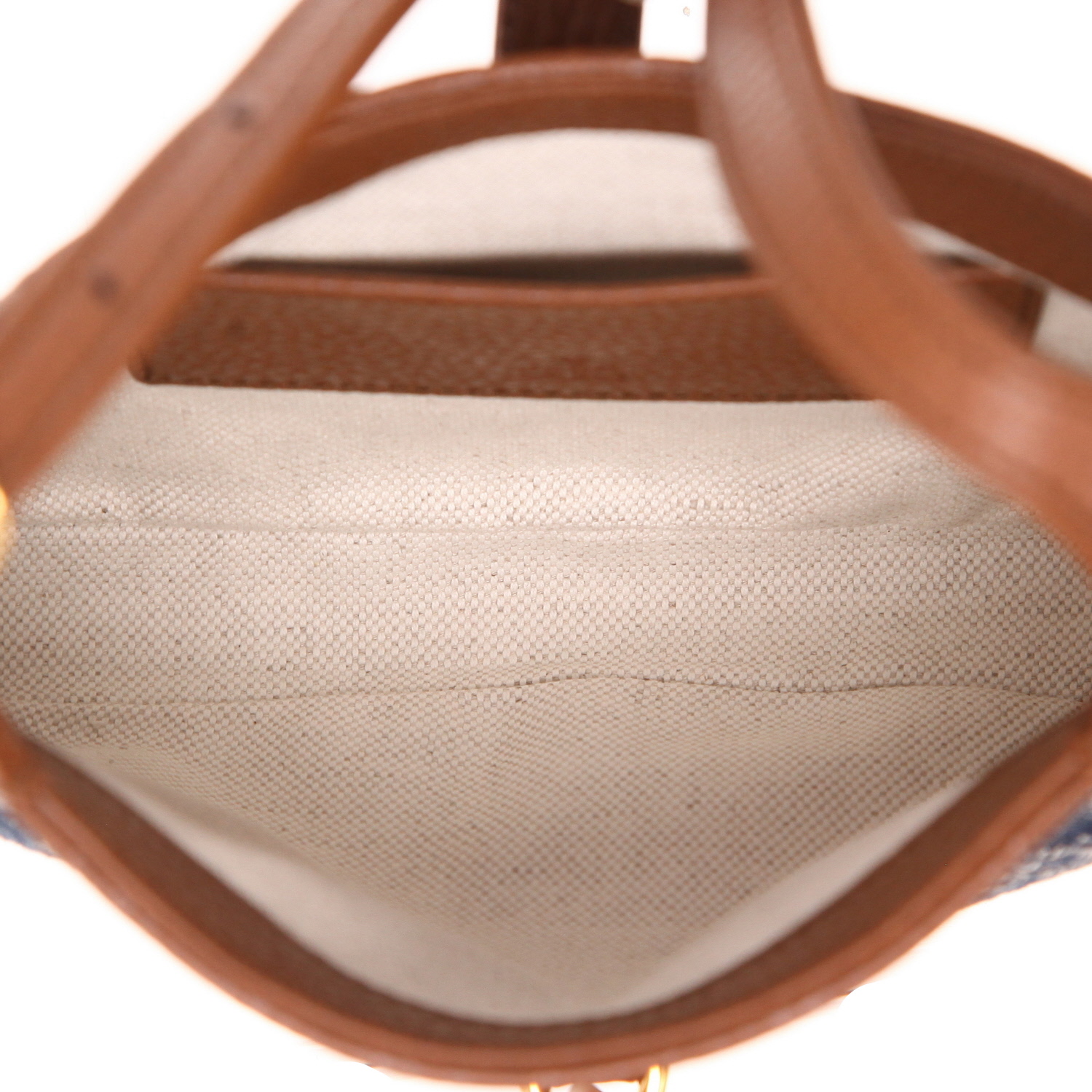 Borsa a tracolla Gucci  Jackie mini  in tela denim monogram blu e pelle marrone - Detail D3