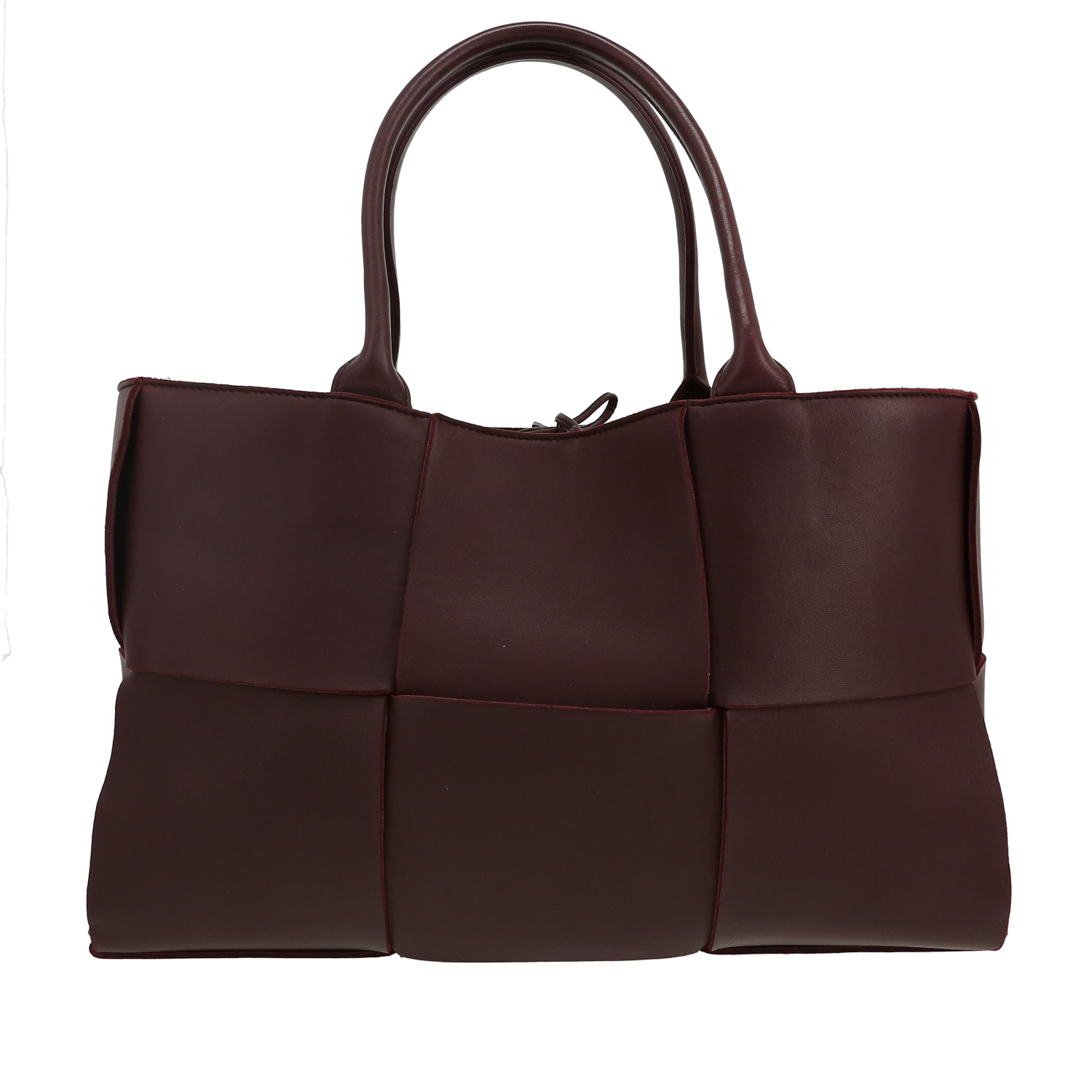 Bottega Veneta  Arco shopping bag  in burgundy intrecciato leather - Detail D4
