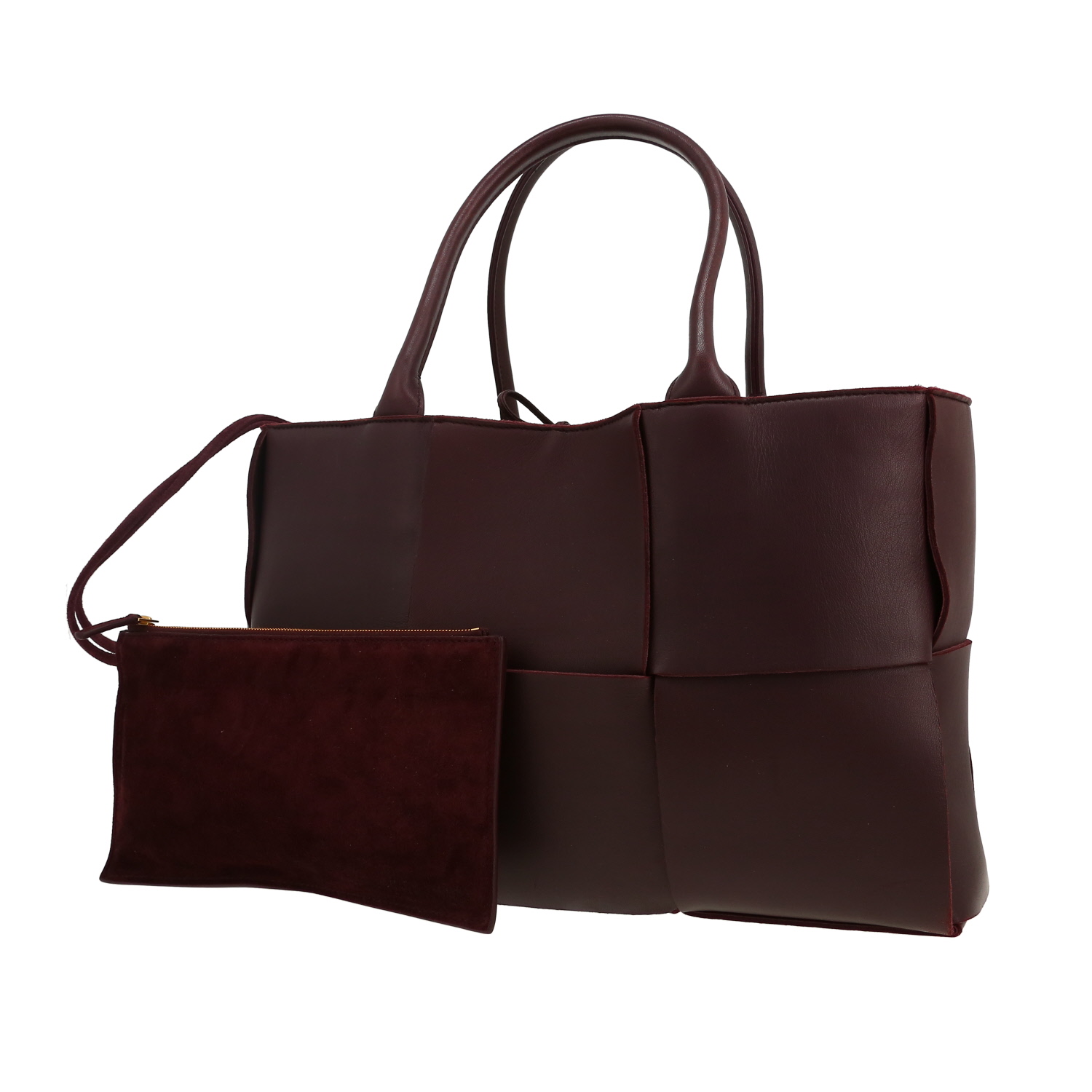 Bottega Veneta  Arco shopping bag  in burgundy intrecciato leather - Detail D5