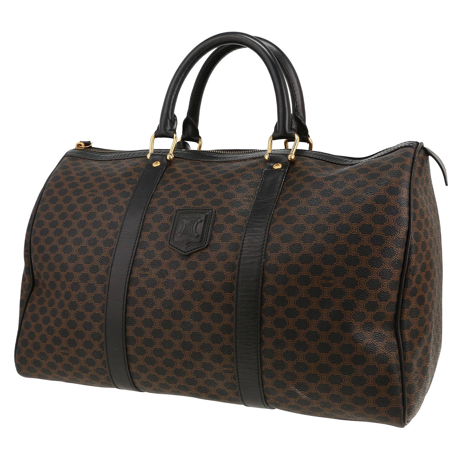 Celine Vintage weekend bag in black “Triomphe” canvas and black Celine Vintage weekend bag in black “Triomphe” canvas and black