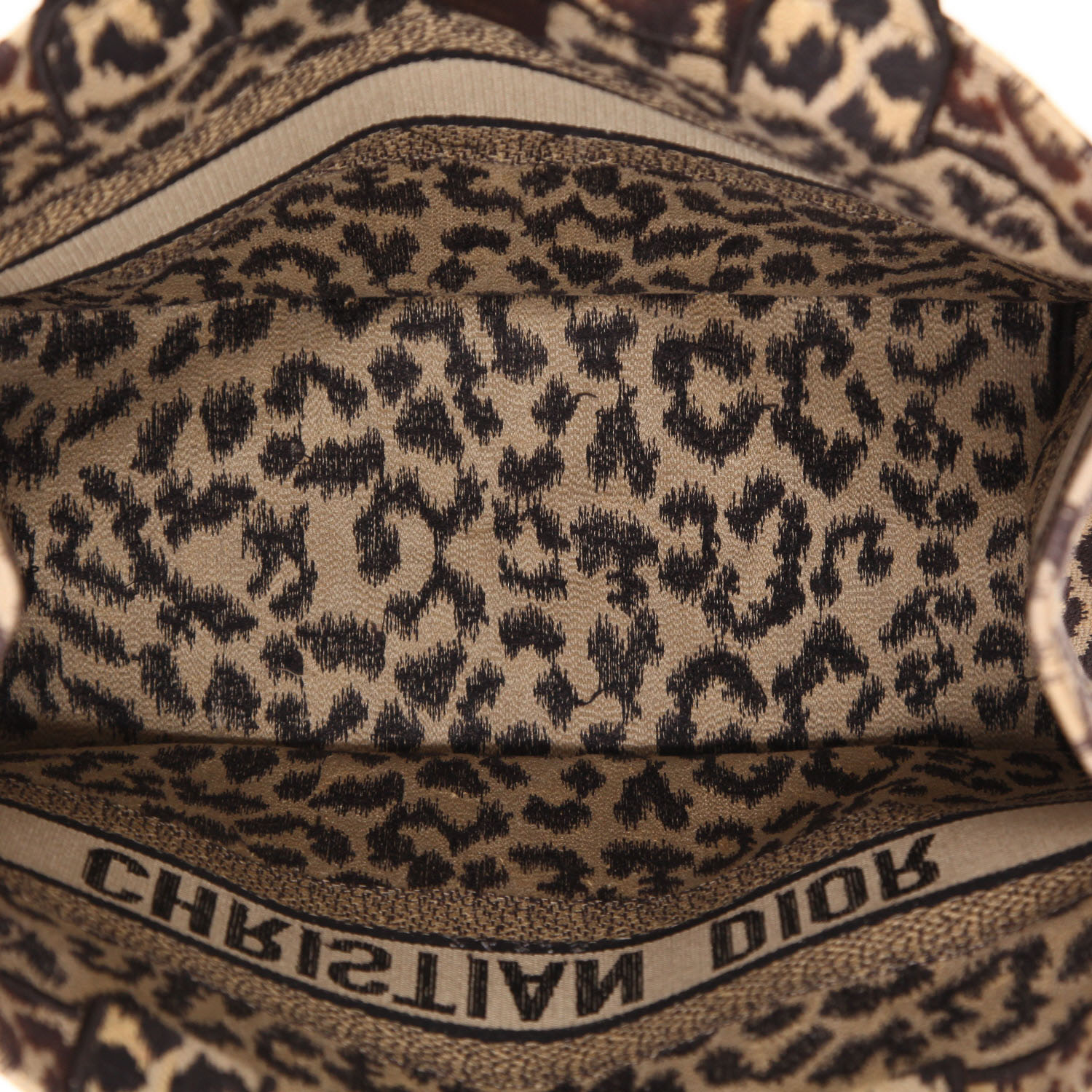 Dior  Book Tote medium model  shopping bag  in brown and beige canvas - Detail D3