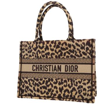 Shopping bag Dior  Book Tote modello medio  in tela marrone e beige