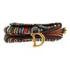 Dior  Saddle handbag  in black leather  and multicolor canvas - Detail D1 thumbnail