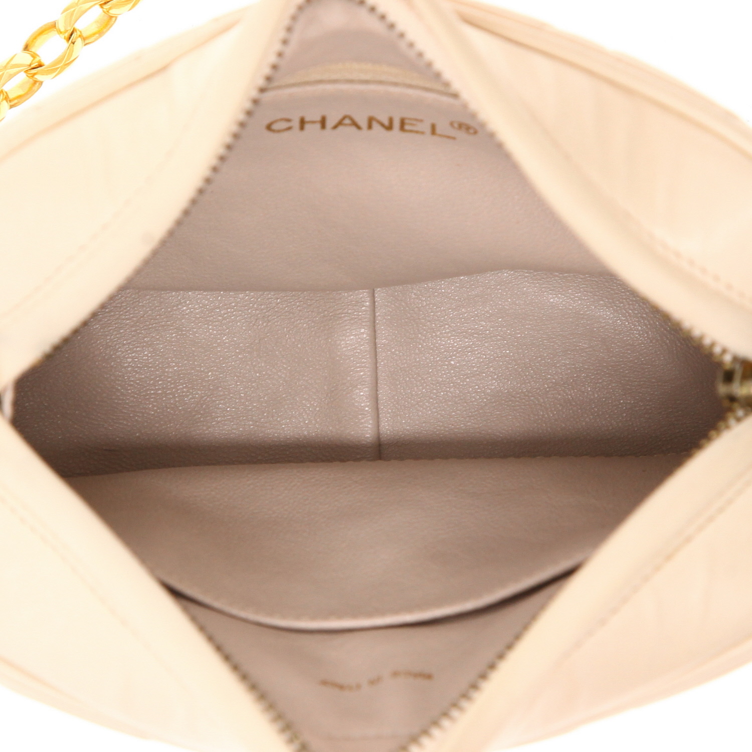 Borsa a tracolla Chanel  Camera in pelle trapuntata beige - Detail D3