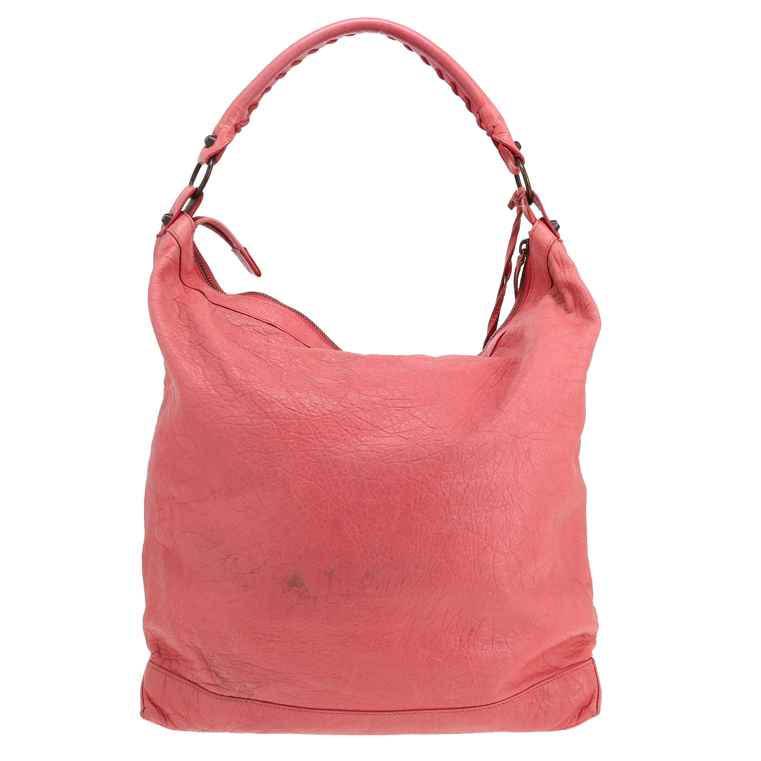 Balenciaga Day handbag in pink leather - Detail D4