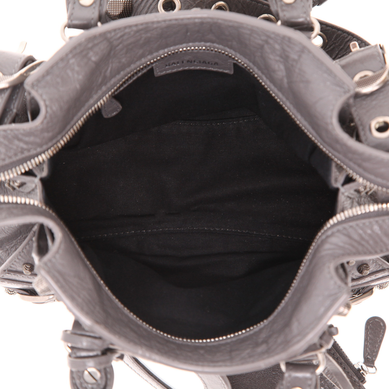 Sac à main Balenciaga City en cuir gris - Detail D3