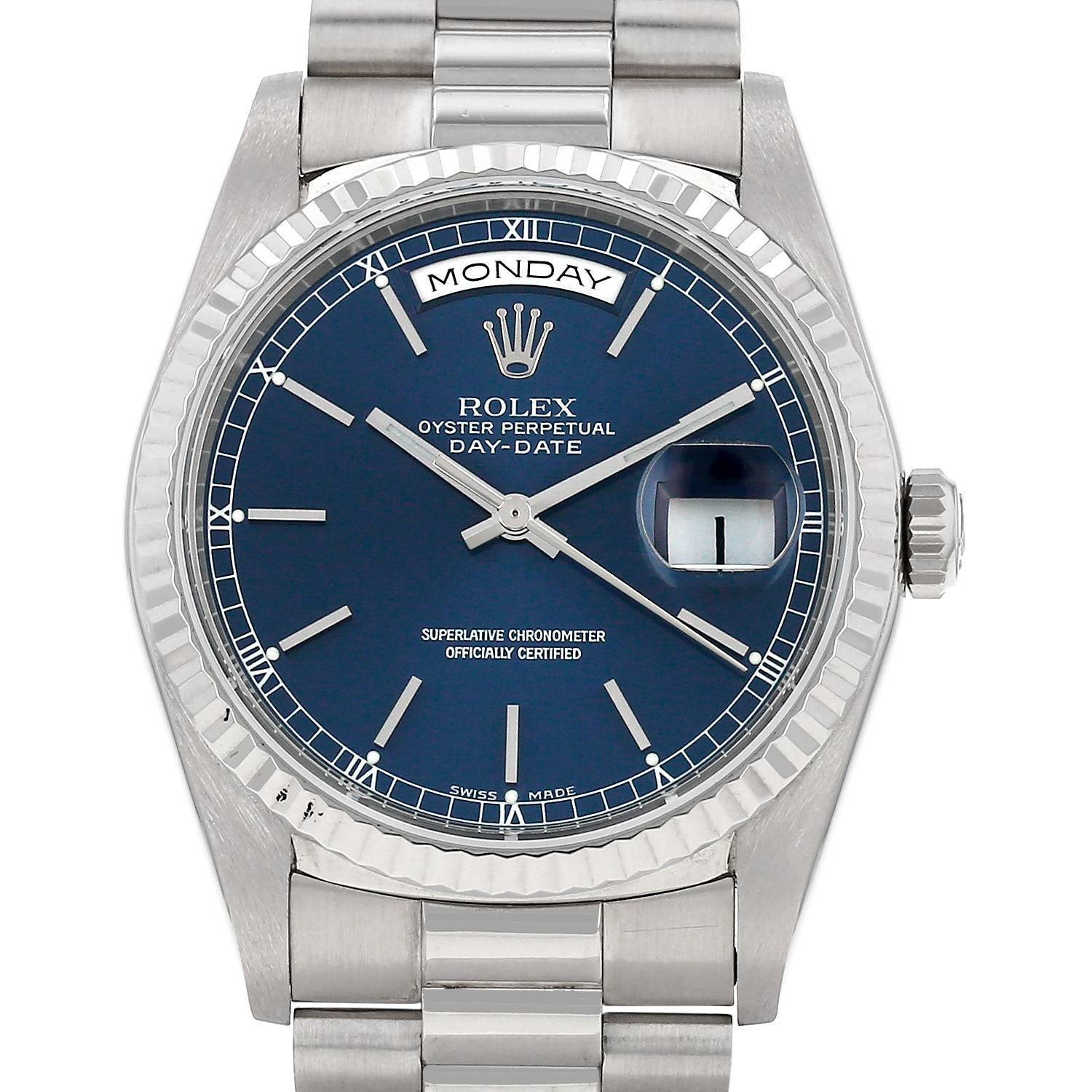 Montre Rolex Day-Date en or blanc Ref: Rolex - 18239  Vers 1990