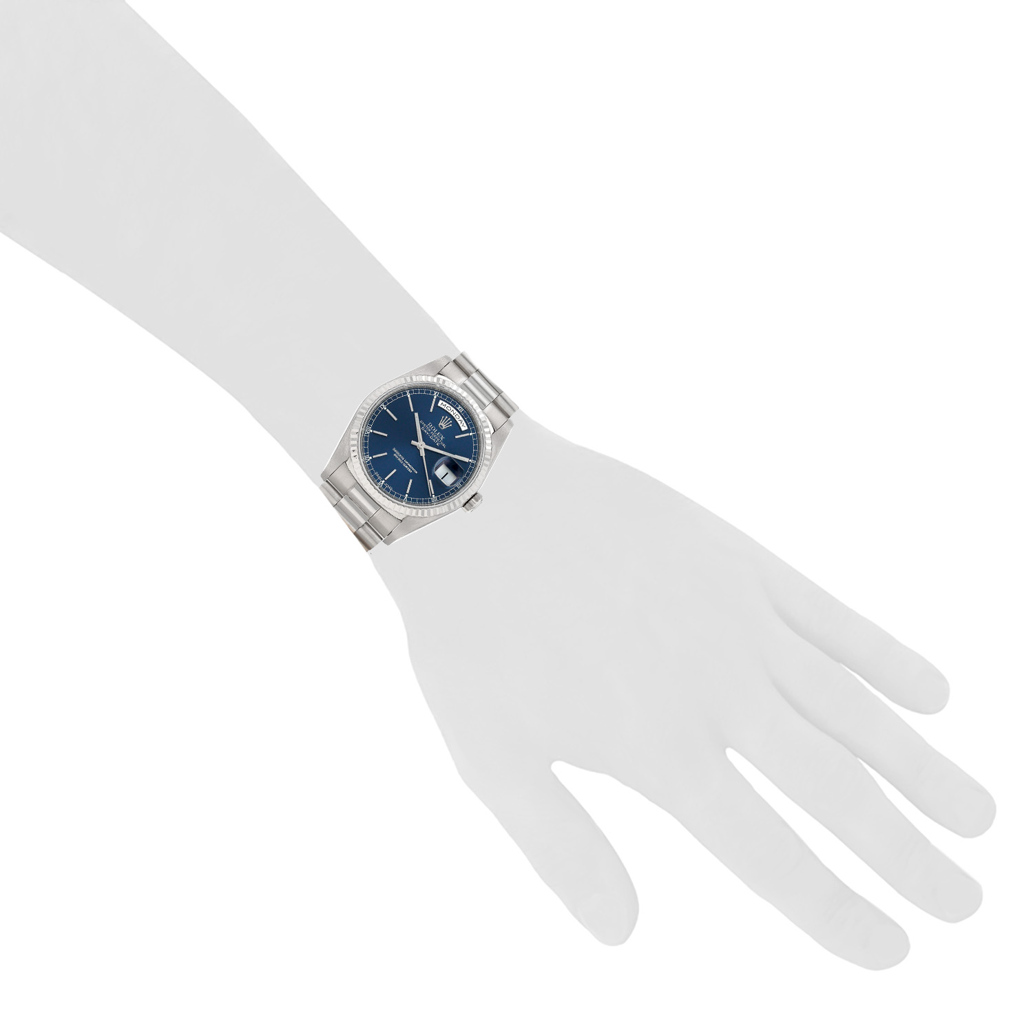 Reloj Rolex Day-Date de oro blanco Ref: Rolex - 18239  Circa 1990 - Detail D1