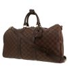 Louis Vuitton  Keepall 45 travel bag  in ebene damier canvas  and brown leather - 00pp thumbnail