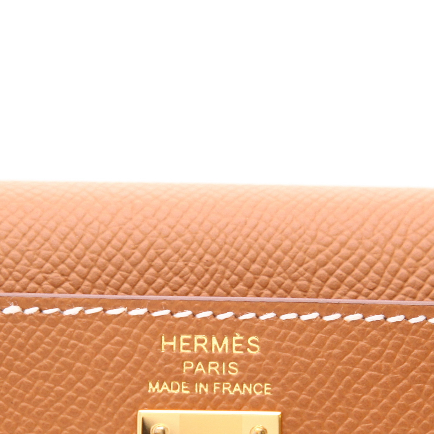 Sac à main Hermès  Kelly 25 cm en cuir epsom gold - Detail D2