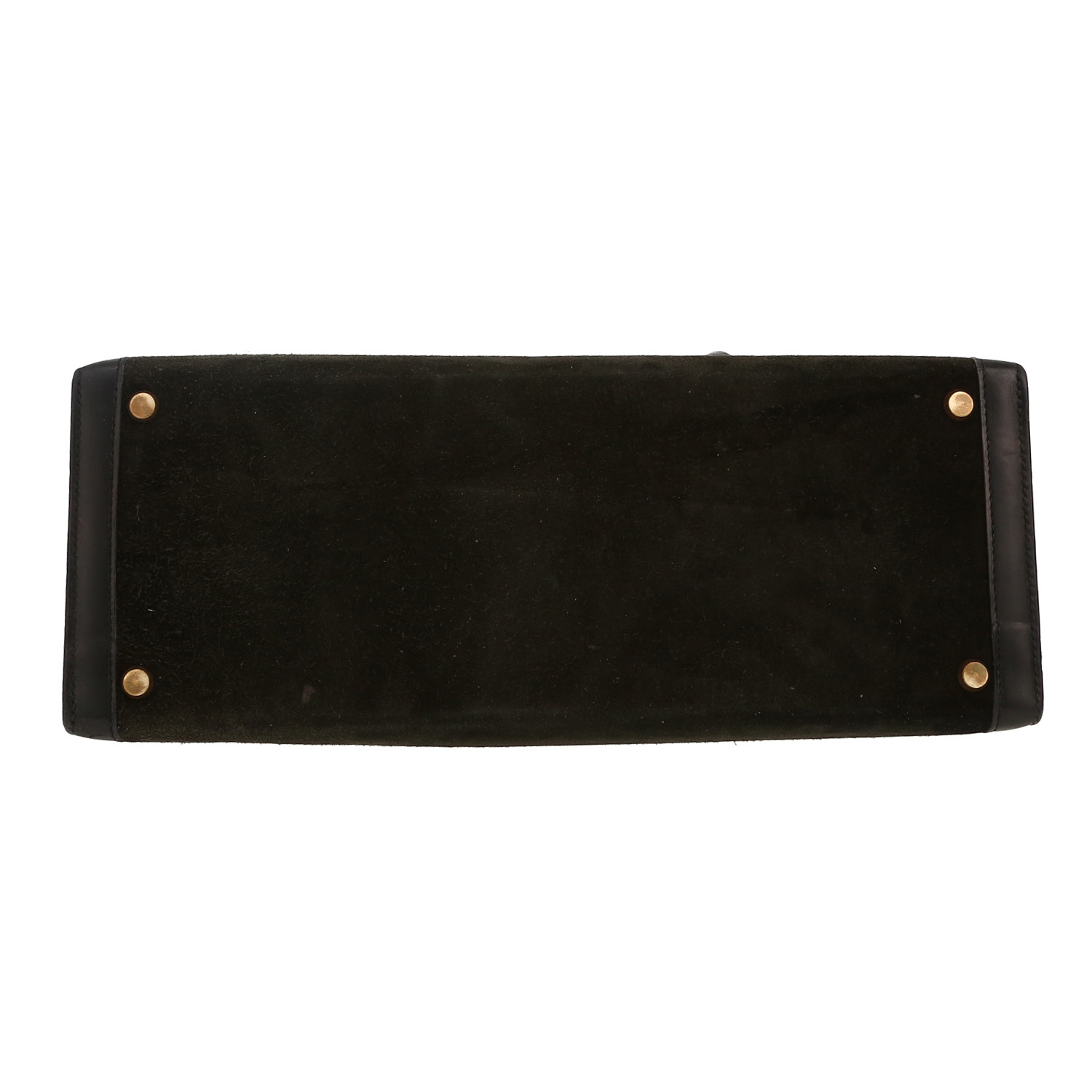 Sac à main Hermès  Kelly 32 cm en veau doblis noir et cuir noir - Detail D1