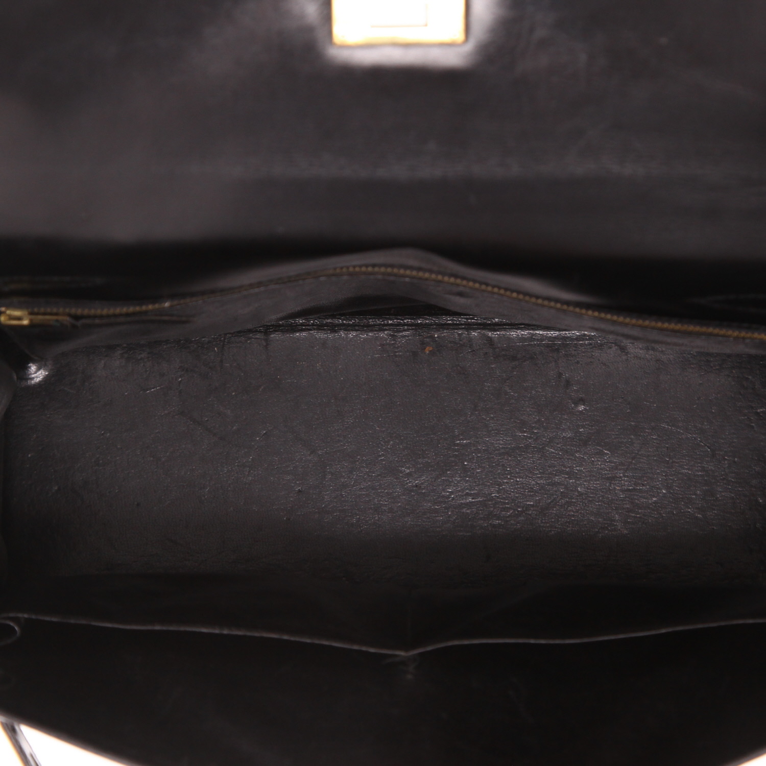 Sac à main Hermès  Kelly 32 cm en veau doblis noir et cuir noir - Detail D3