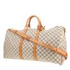 Bolsa de viaje Louis Vuitton  Keepall 55 en lona a cuadros azul celeste y cuero natural - 00pp thumbnail