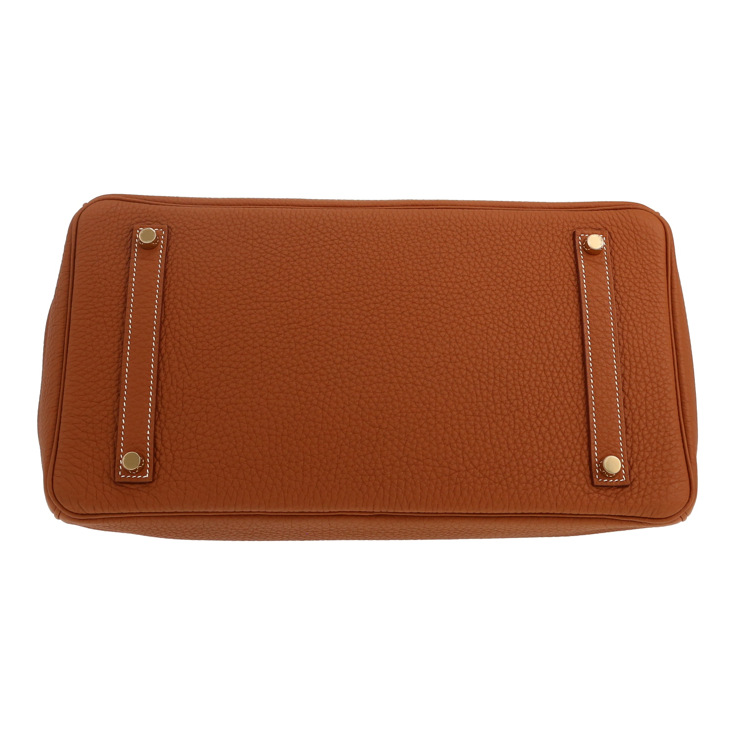 Bolso de mano Hermès  Birkin 35 cm en cuero togo color oro - Detail D1