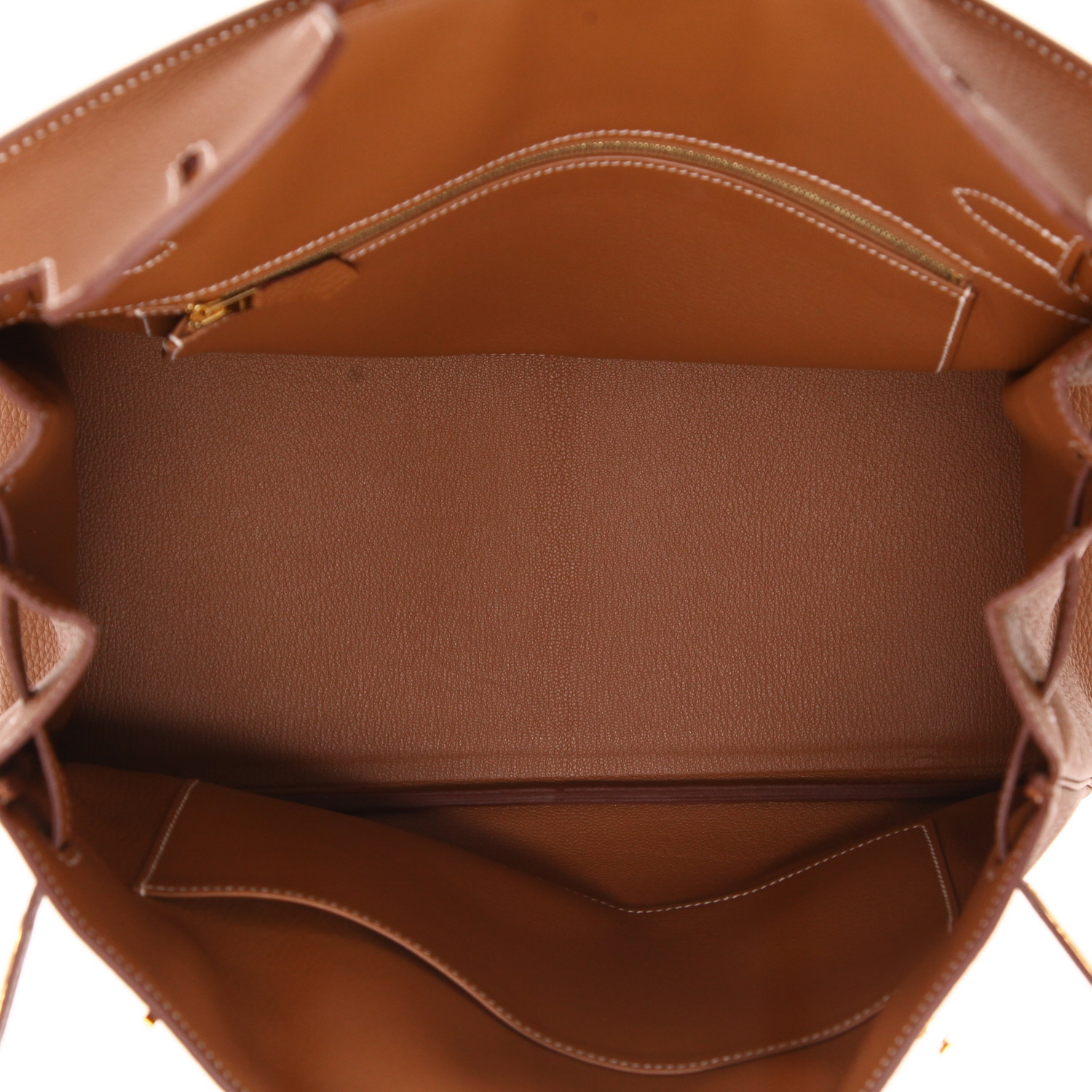 Bolso de mano Hermès  Birkin 35 cm en cuero togo color oro - Detail D3