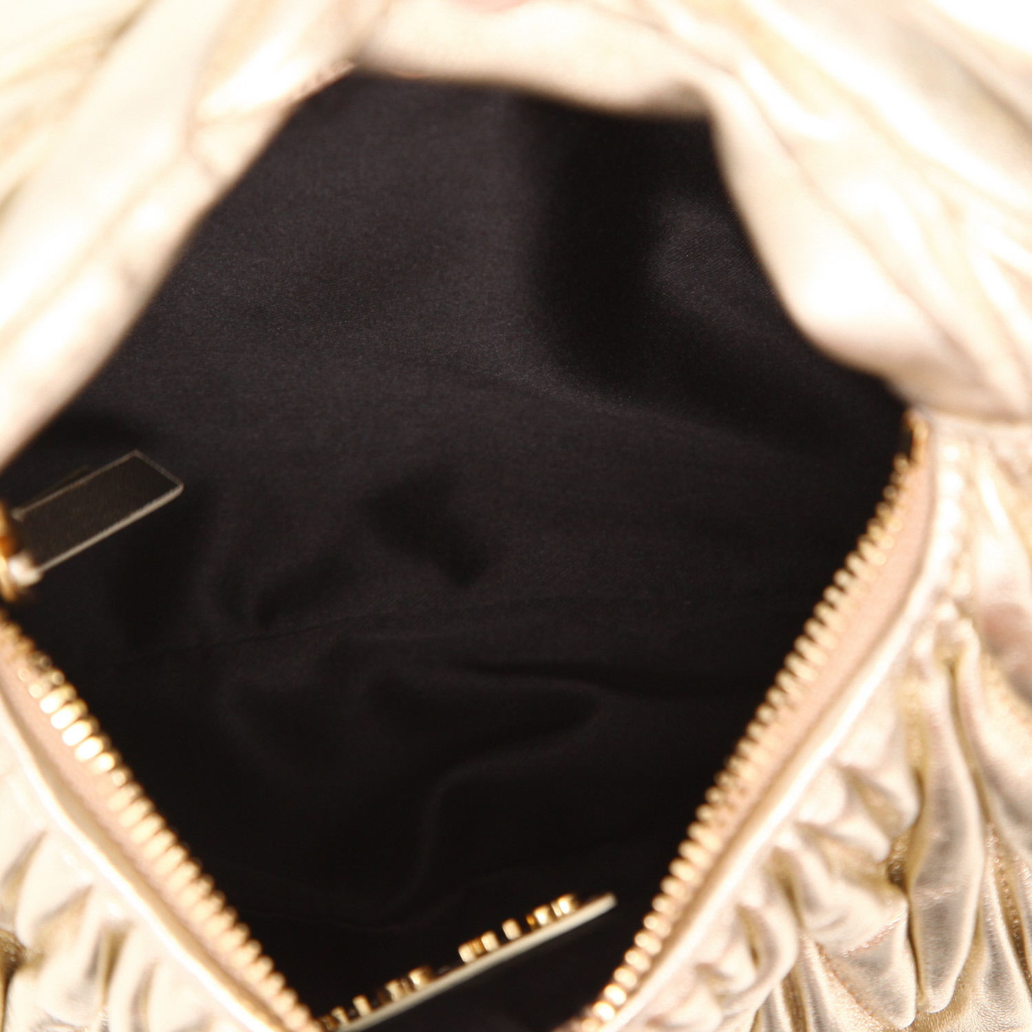 Borsa a tracolla Miu Miu  Miu Wander modello piccolo  in pelle intrecciata dorata - Detail D3