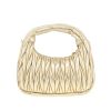 Miu Miu  Miu Wander small model  shoulder bag  in gold braided leather - Detail D4 thumbnail