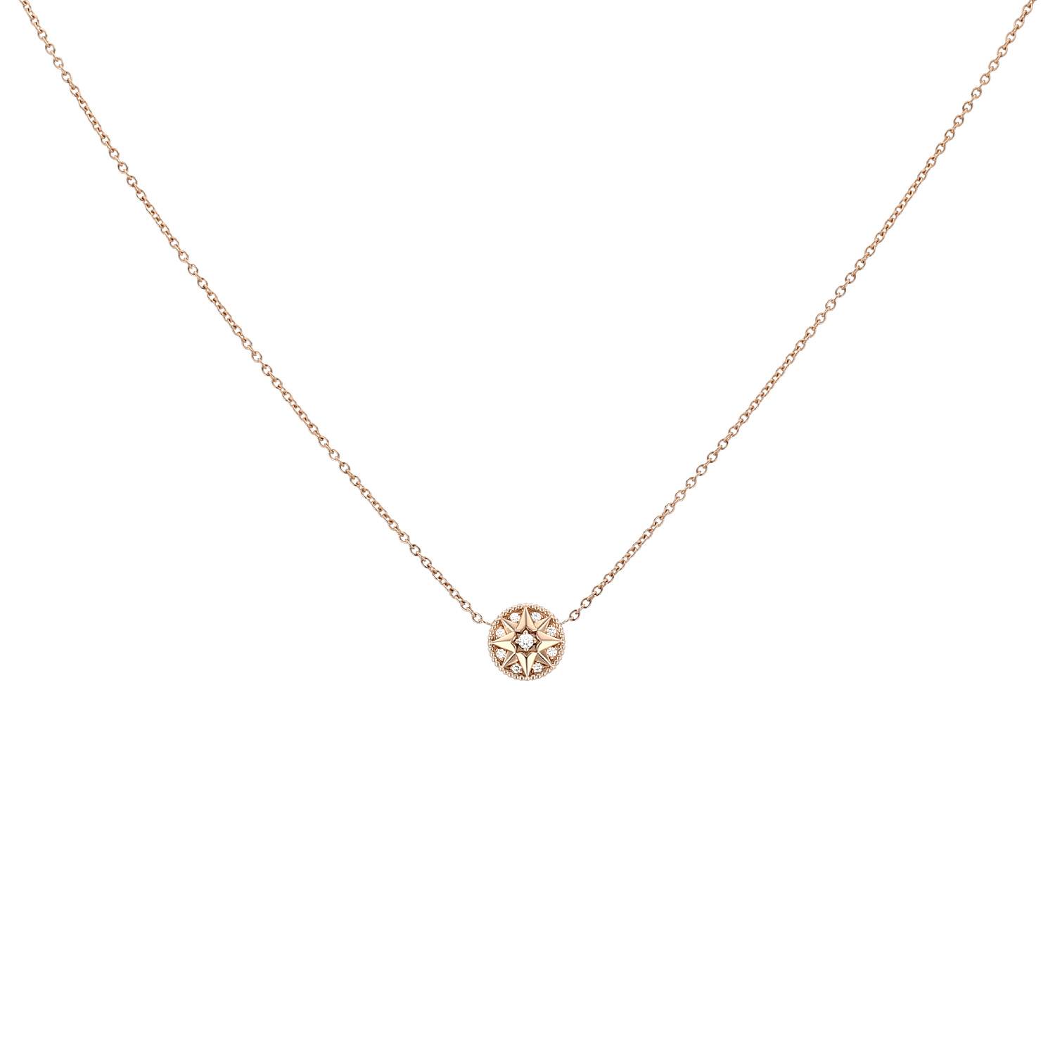 Dior Rose des vents necklace in pink gold and diamonds