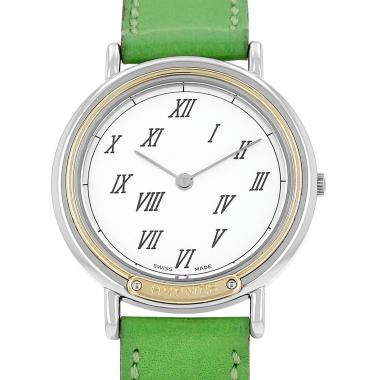 Reloj Hermès Météore de oro chapado y acero Circa 1990