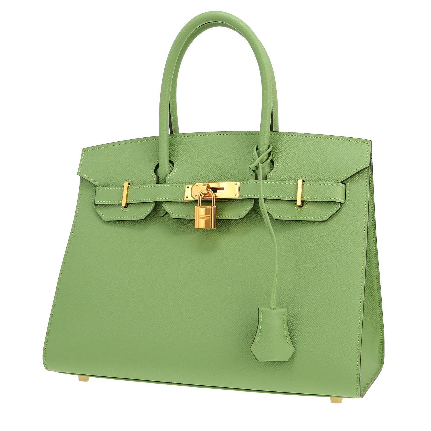 Borsa Hermès  Birkin 30 cm in pelle Epsom Vert Criquet