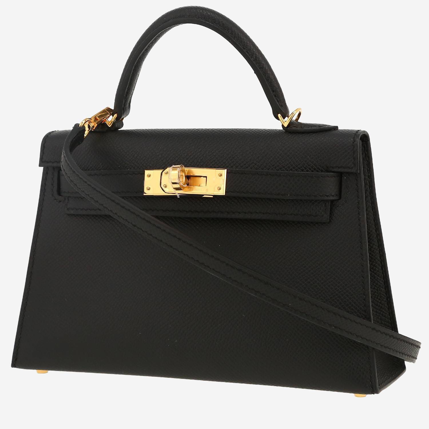 Borsa a tracolla Hermès  Kelly 20 cm in pelle Epsom nera