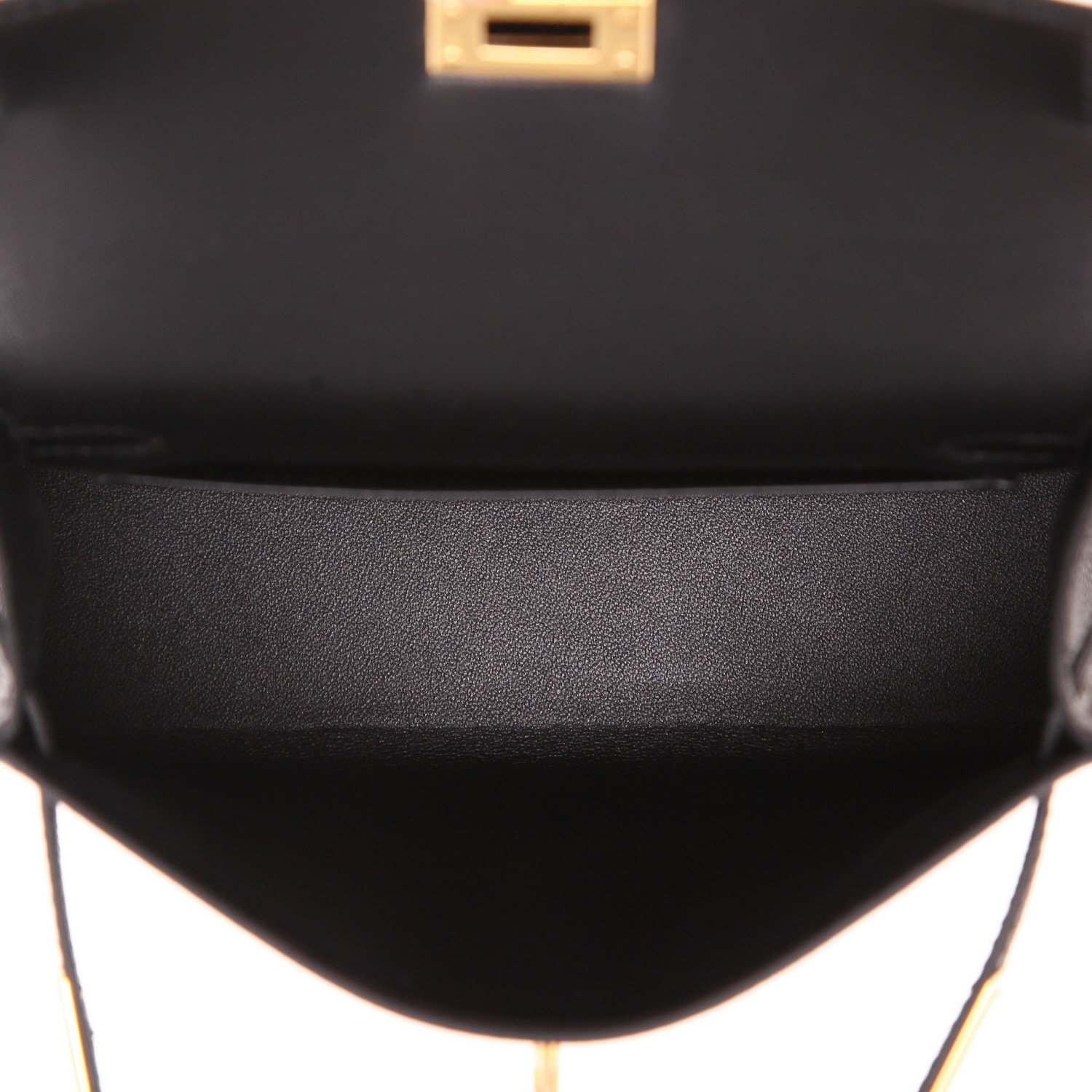 Bolso bandolera Hermès  Kelly 20 cm en cuero epsom negro - Detail D3