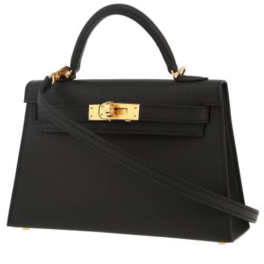 Borsa a tracolla Hermès  Kelly 20 cm in pelle Epsom nera