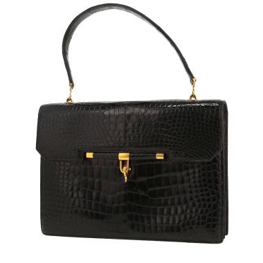 Hermès  Palonnier handbag  in black crocodile
