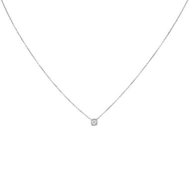 Collar Dinh Van Cube modelo mediano de oro blanco y diamante