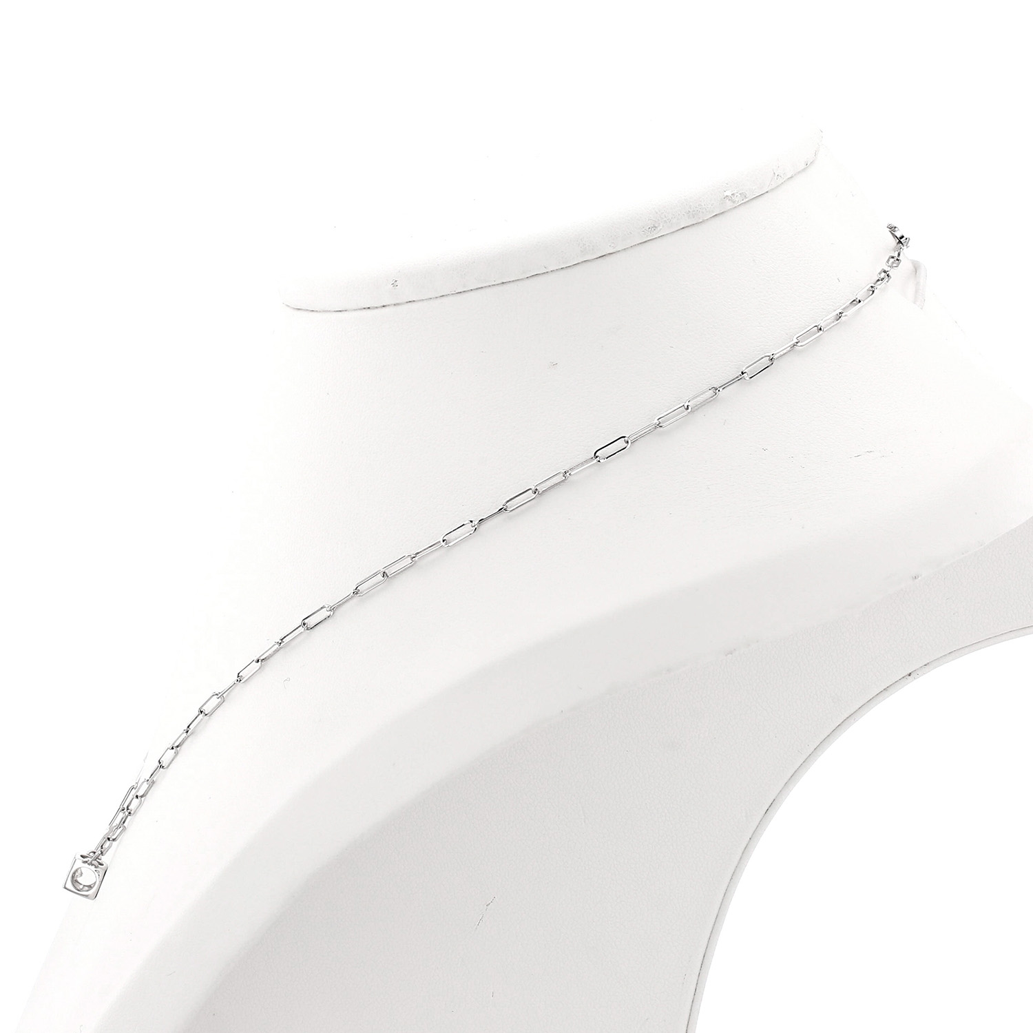 Collar Dinh Van Cube modelo grande de oro blanco y diamante - Detail D3