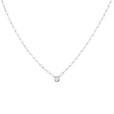 Dinh Van Cube large model necklace in white gold and diamond