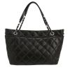 Chanel   shopping bag  in black quilted leather - Detail D4 thumbnail