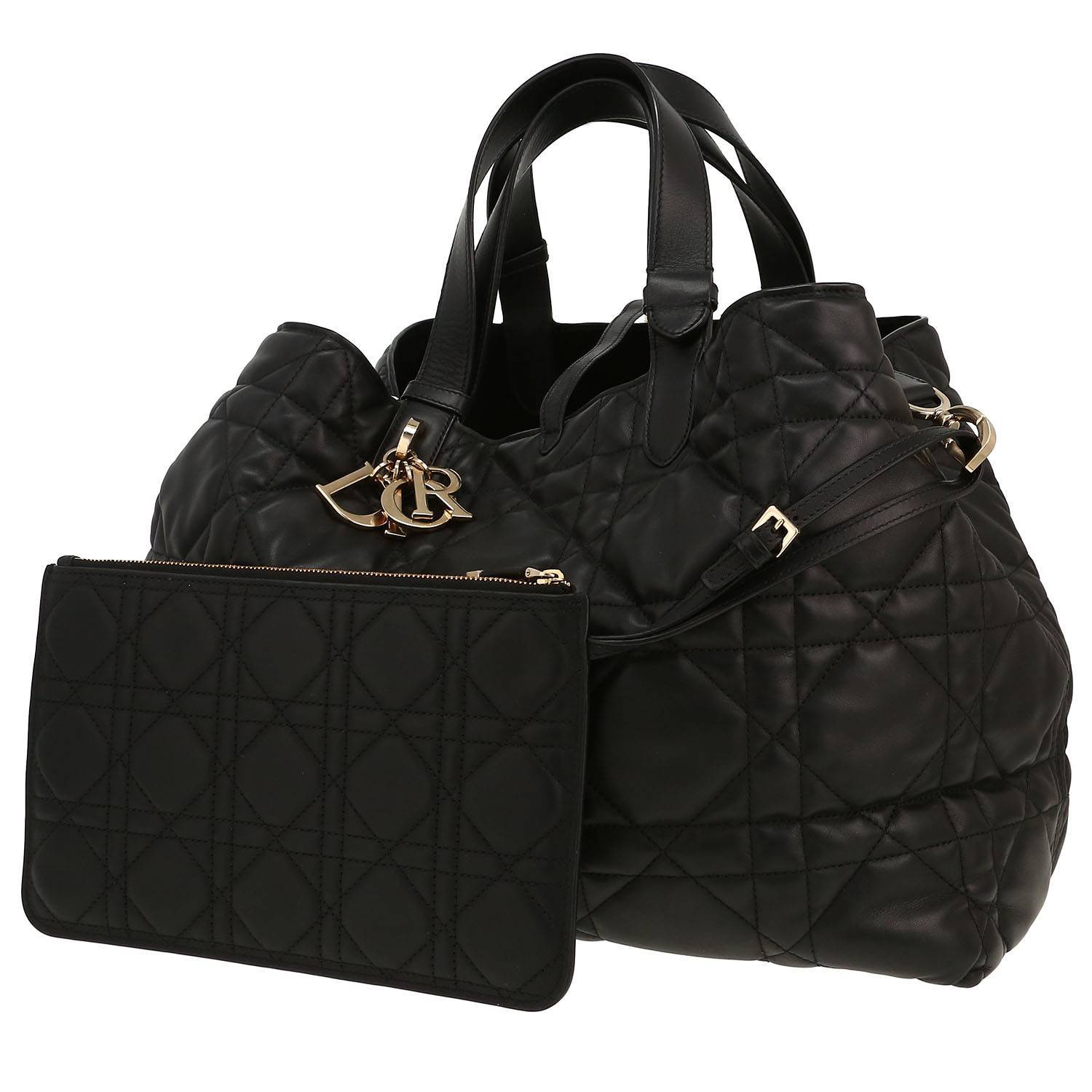 Sac à main Dior  Toujours en cuir matelassé noir