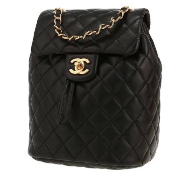 Mochila Chanel  Timeless en cuero acolchado negro