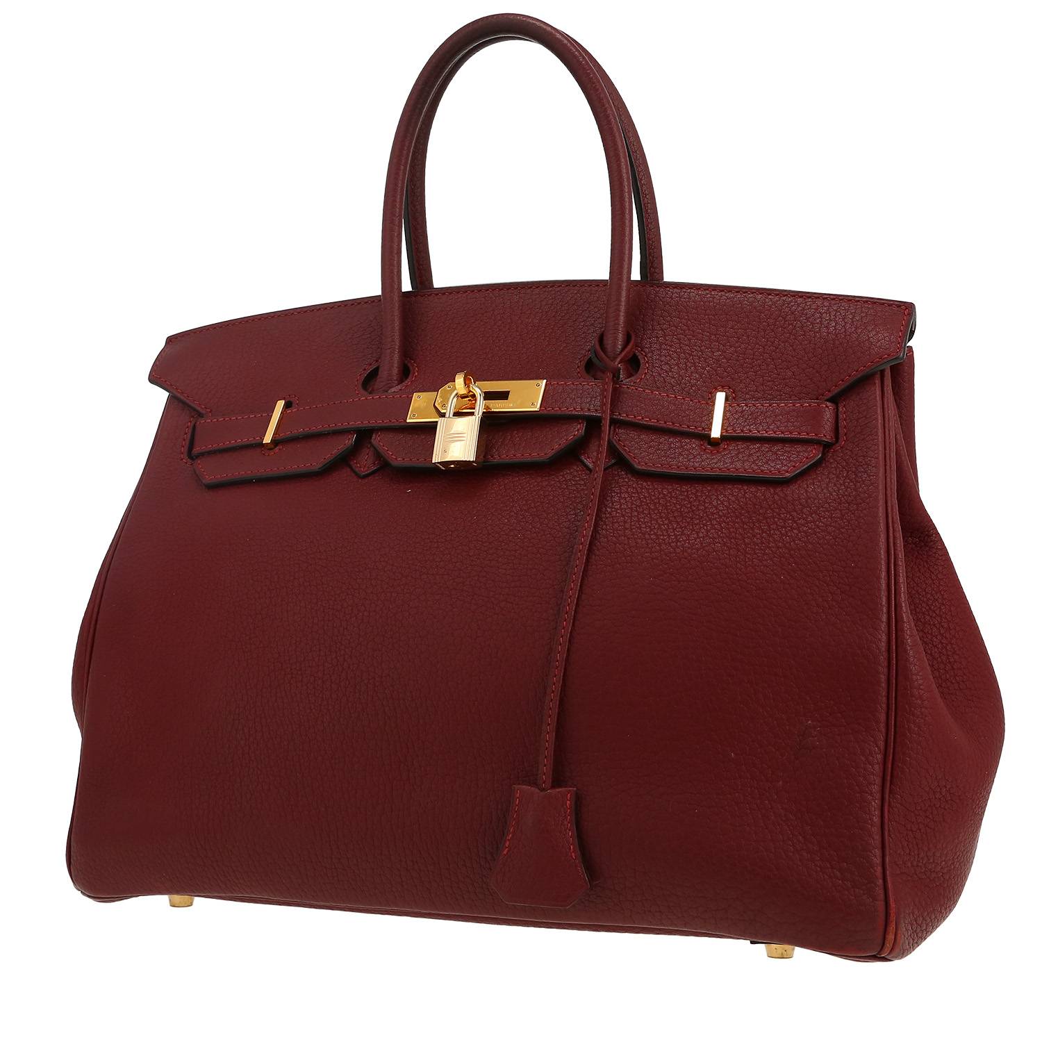 Borsa Hermès  Birkin 35 cm in pelle togo bordeaux