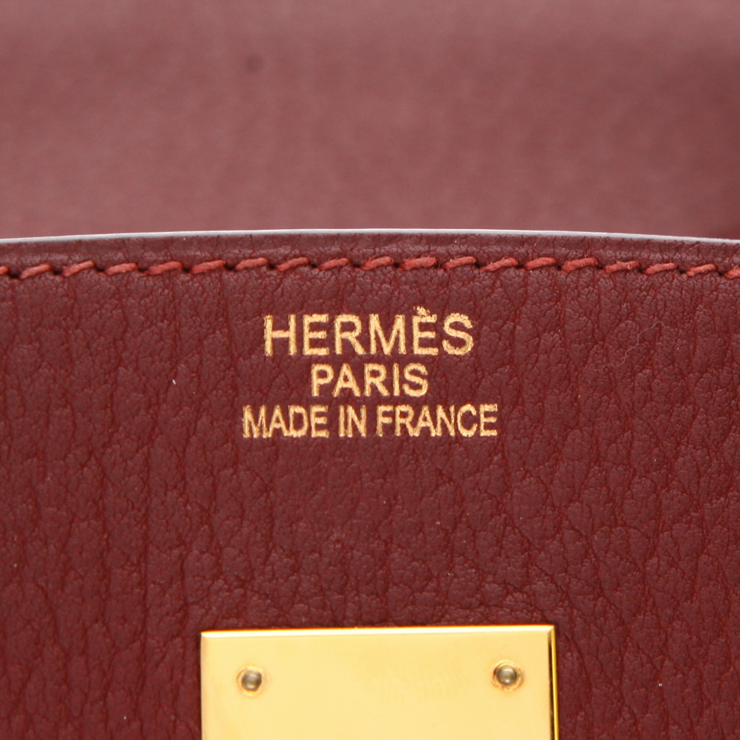 Hermès  Birkin 35 cm handbag  in burgundy togo leather - Detail D2