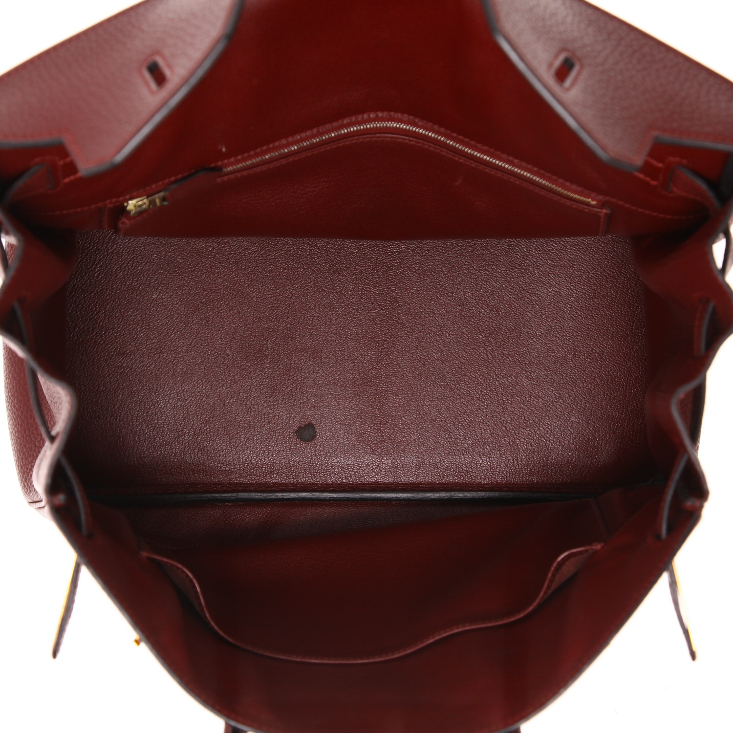 Hermès  Birkin 35 cm handbag  in burgundy togo leather - Detail D3