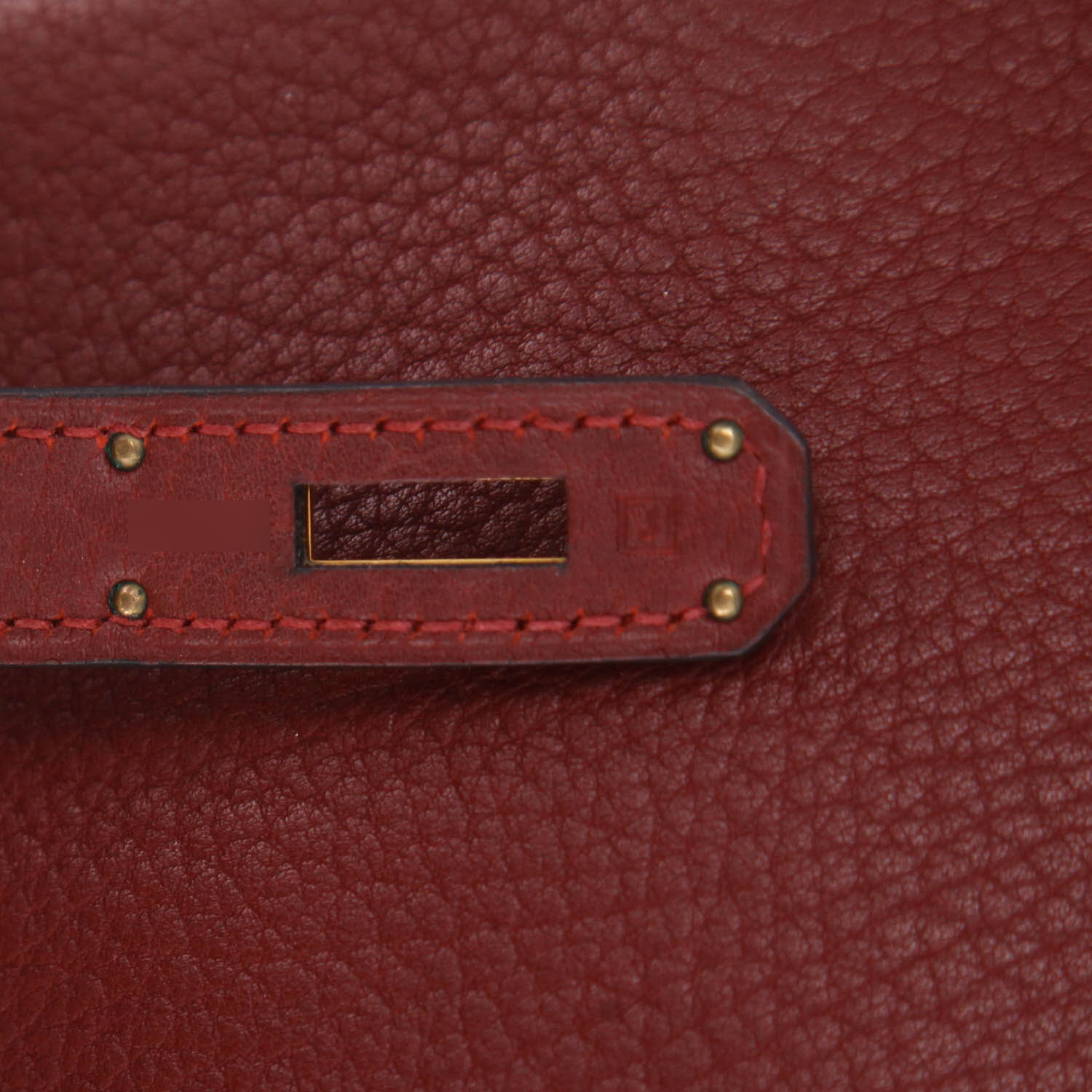 Hermès  Birkin 35 cm handbag  in burgundy togo leather - Detail D4