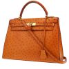 Bolso de mano Hermès  Kelly 32 cm en avestruz color oro - 00pp thumbnail