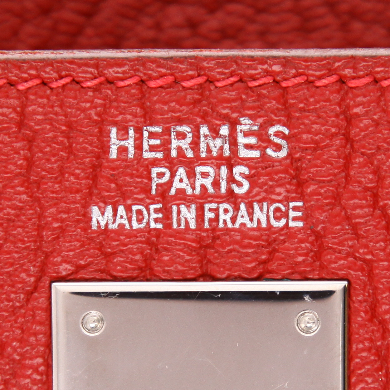 Borsa Hermès  Kelly 35 cm in capra rossa - Detail D2