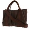 Sac à main Hermès  Caravane en cuir Swift marron et toile marron - 00pp thumbnail