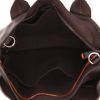 Hermès  Caravane handbag  in brown Swift leather  and brown canvas - Detail D3 thumbnail