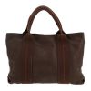 Hermès  Caravane handbag  in brown Swift leather  and brown canvas - Detail D4 thumbnail