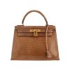 Hermès  Kelly 28 cm handbag  in Beige Ficelle crocodile - 360 thumbnail