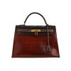 Borsa Hermès  Kelly 32 cm in alligatore tricolore marrone etoupe e color cognac - 360 thumbnail